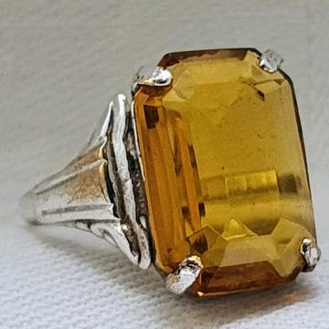 SREBRNI PRSTEN ART DECO CITRIN 1930./40g. 2,3g.