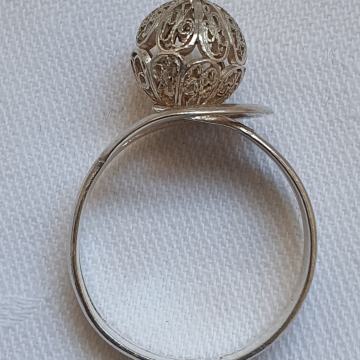 Srebrni prsten filigran rucni rad unikat