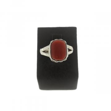 SREBRNI PRSTEN S KORALJEM 3,84G .925 ***DO 36 RATA***  R1, POVOLJNO!