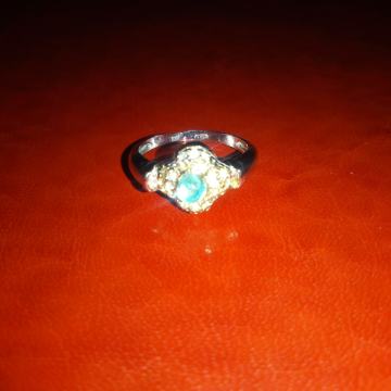 Srebrni prsten sa plavim i bijelim kamenjem 925, 18mm, 3g