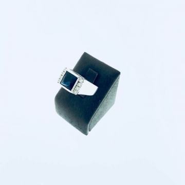 SREBRNI PRSTEN SA PLAVIM KAMENOM 6,11g .925, R1, RATE, POVOLJNO!