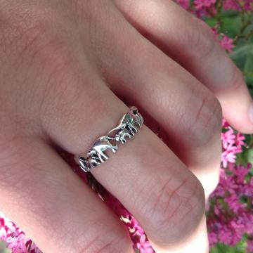 Srebrni prsten sa slonovima, 925