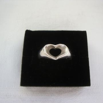 SREBRNI PRSTEN SRCE RUČNI RAD VINTAGE
