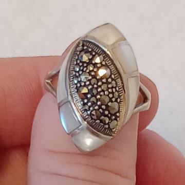 Srebrni prsten, srebro 925, sedef