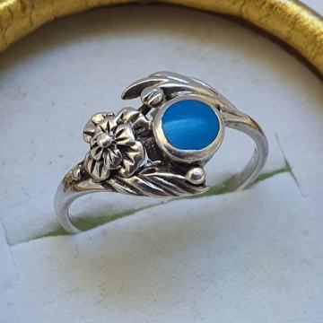 SREBRNI PRSTEN SA TIRKIZOM 925 SREBRO VTG