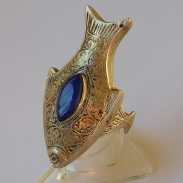 Stari prsten Tibetansko srebro sa Lapis Lazuli 4.2cm 17.5mm