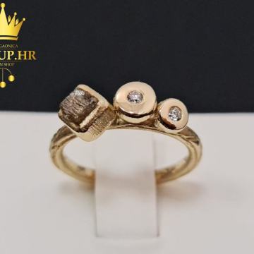 UNIKATNI ZLATNI PRSTEN S DIJAMANTIMA / R1, RATE !