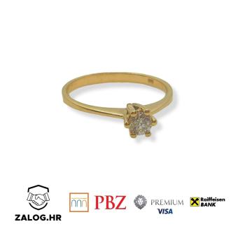 ZARUCNICKI PRSTEN S DIJAMANTOM 1.54 G 14K 0.25 ct **DO 24 RATE** R1!