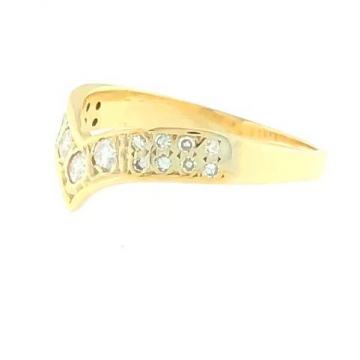 ZLATNI DIJAMANTNI PRSTEN 14K (585) 2,61 grama NOVO • GOLD SHOP •