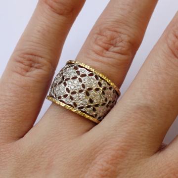 ZLATNI DIJAMANTNI PRSTEN 18K (750) 7,83 grama NOVO • GOLD SHOP •