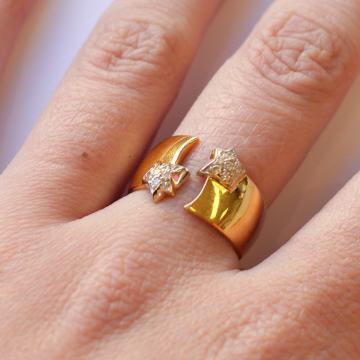 ZLATNI DIJAMANTNI PRSTEN ZVIJEZDA 18K (750) 6,14g NOVO • GOLD SHOP •