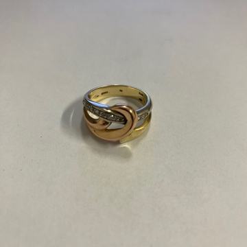 Zlatni prsten 14 karatno zlato (585) sa cirkonima