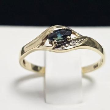 ZLATNI PRSTEN 14K 1,71G S DIJAMANTOM 0,005CT/ R1, RATE !!