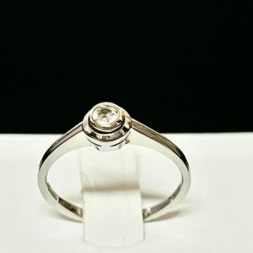 ZLATNI PRSTEN 14K 2.54G S DIJAMANTOM 0,06ct / R1, RATE!