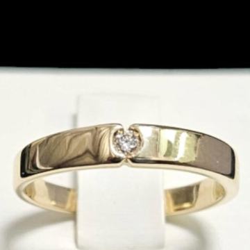 ZLATNI PRSTEN 14K 3,04G S BRILIJANTOM 0,03CT/ R1, RATE !!