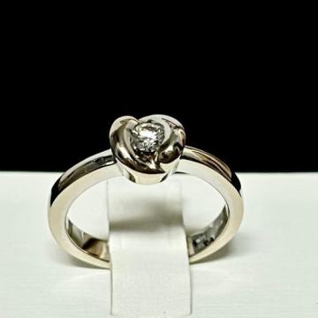 ZLATNI PRSTEN 14K 5,26G S DIJAMANTOM 0,12ct / R1, RATE!