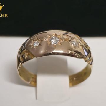 ZLATNI PRSTEN (15K)  S DIJAMANTIMA 0,08ct / R1, RATE !