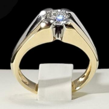 ZLATNI PRSTEN 18K 7,39G S BRILIJANTOM 0,40CT/ R1, RATE !!