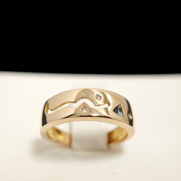 ZLATNI PRSTEN 3.45G 14K S DIJAMANTIMA / R1, RATE !!