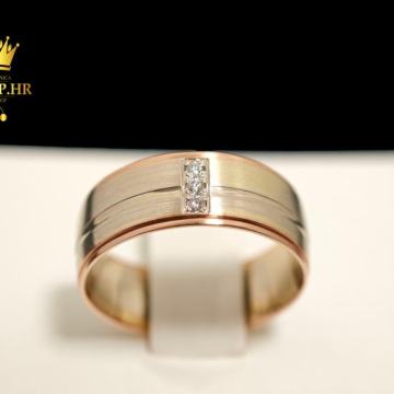 ZLATNI PRSTEN 4,87G 14K S BRILJANTIMA 0.045ct / R1, RATE !