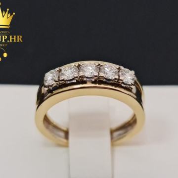 ZLATNI PRSTEN SA 5 DIJAMANATA 5.56G (18K)  0,75ct. /R1, RATE