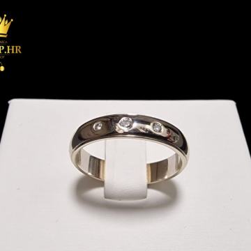 ZLATNI PRSTEN .585 SA DIJAMANTIMA 0.09ct / R1, RATE !!