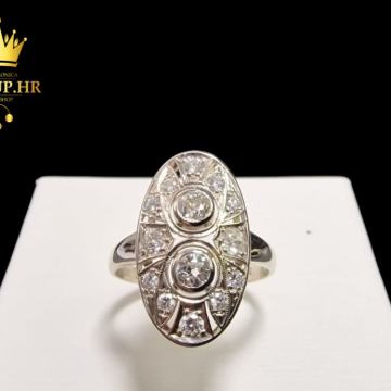 ZLATNI PRSTEN .585 SA DIJAMANTIMA 0.57ct / R1, RATE !!