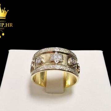 ZLATNI PRSTEN .585 S DIJAMANTIMA / R1, RATE !!