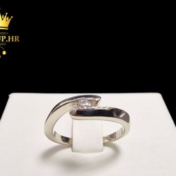ZLATNI PRSTEN .585 SA DIJAMANTOM 0.08ct / R1, RATE !!