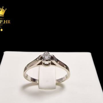 ZLATNI PRSTEN .585 SA DIJAMANTOM 0.09ct / R1, RATE !!