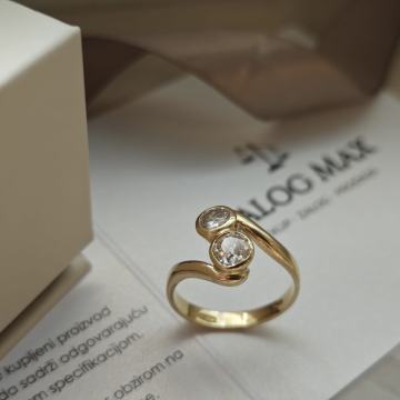 ZLATNI PRSTEN .750 (18K) S DIJAMANTIMA, 4.46G/ R1, RATE!