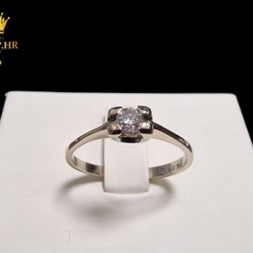 ZLATNI PRSTEN .750 SA DIJAMANTIMA 0.19ct / R1, RATE !!