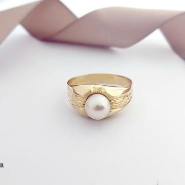 ZLATNI PRSTEN S BISEROM 2,71G (14K) / R1, RATE !!