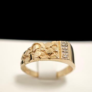 ZLATNI PRSTEN S BRILJANTIMA 3x0,01ct 4,56G 10K / R1, RATE!