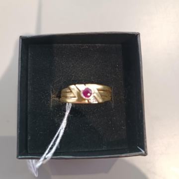 ZLATNI PRSTEN SA BRILJANTIMA I RUBINOM