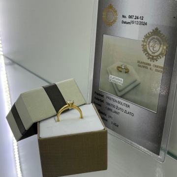 ZLATNI PRSTEN SA BRILJANTOM