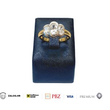 ZLATNI PRSTEN SA CIRKONIMA 14K 3,94G ***DO 24 RATE*** R1!