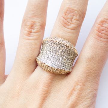 ZLATNI PRSTEN S CIRKONIMA 14K (585) 11,14 grama NOVO • GOLD SHOP •