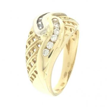 ZLATNI PRSTEN S CIRKONIMA 14K (585) 4,25 grama NOVO • GOLD SHOP •