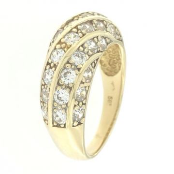 ZLATNI PRSTEN S CIRKONIMA 14K (585) 5,49 grama NOVO • GOLD SHOP •