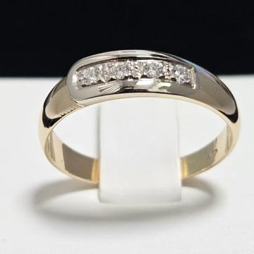 ZLATNI PRSTEN S DIJAMANTIMA 0.06ct 14K / R1, RATE !