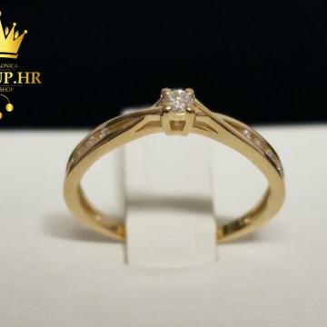 ZLATNI PRSTEN S DIJAMANTIMA 0,075ct / R1, RATE !