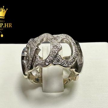 ZLATNI PRSTEN S DIJAMANTIMA  - 0,105ct - 9,55G .585 / R1, RATE !!