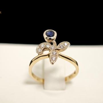 ZLATNI PRSTEN S DIJAMANTIMA  - 0,12ct - 2,65G .585 (14K) / R1, RATE !!