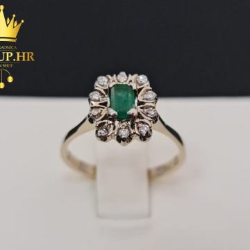 ZLATNI PRSTEN S DIJAMANTIMA 0,15ct (18k) / R1, RATE !