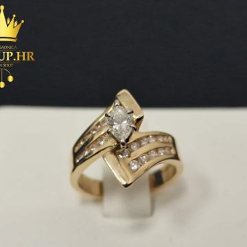 ZLATNI PRSTEN S DIJAMANTIMA  - 0,24ct - 5,13G .585 (14K) / R1, RATE !!