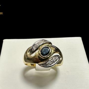 ZLATNI PRSTEN S DIJAMANTIMA  - 0,06ct - 5,87G .750 / R1, RATE !!