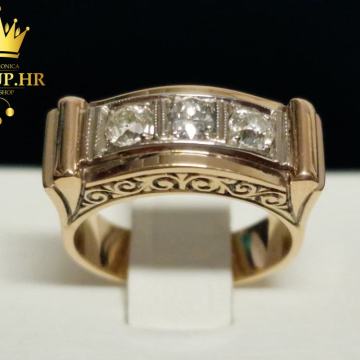 ZLATNI PRSTEN S DIJAMANTIMA 0,42ct / R1, RATE !