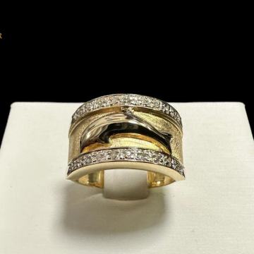 ZLATNI PRSTEN S DIJAMANTIMA 6.22G .585 / R1, RATE !!