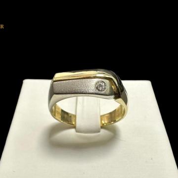 ZLATNI PRSTEN S DIJAMANTOM 8.31G .585  / R1, RATE !!